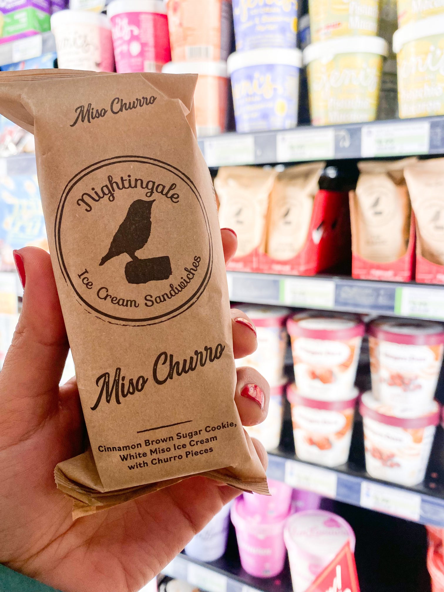 product in the image is a Nightingale Ice Cream Sandwich